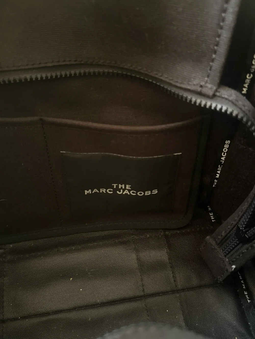 Marc Jacobs Black Canvas Tote Bag with White Logo